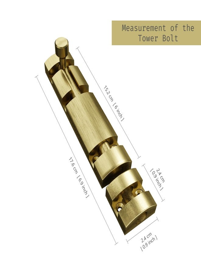 Atlantic 6 Inch Zaylo Tower Bolt for Doors & Windows | Antique Finish Aluminium Kundi/Chitakni Door Latch for Main Door, Bathroom & Bedroom | Heavy Duty Tower Bolt (Pack of 2) - Image 4